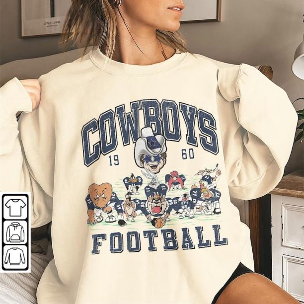 Cowboys Vintage Looney Tunes Football Sweatshirt