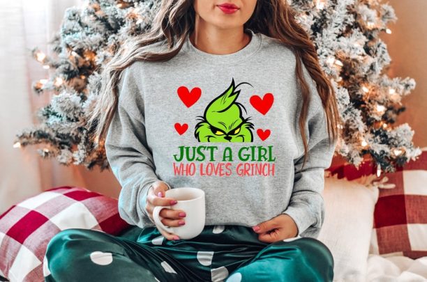 Just A Girl Who Loves Grinch Shirt, Grinchmas Shirt, Christmas Grinch Shirt, Grinch Shirt, Christmas Holiday Shirt