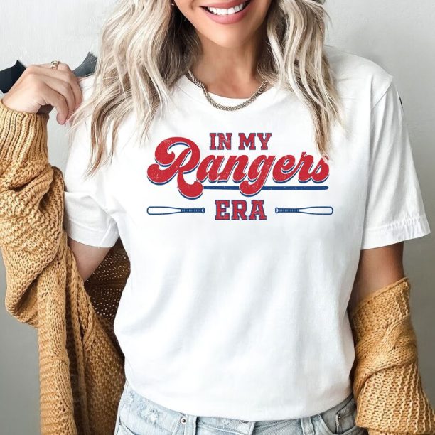 In My Rangers Era Shirt, Cute Womens Texas Rangers TShirt, Women's Rangers Baseball Tee, Taylor Swift MLB Eras Tee