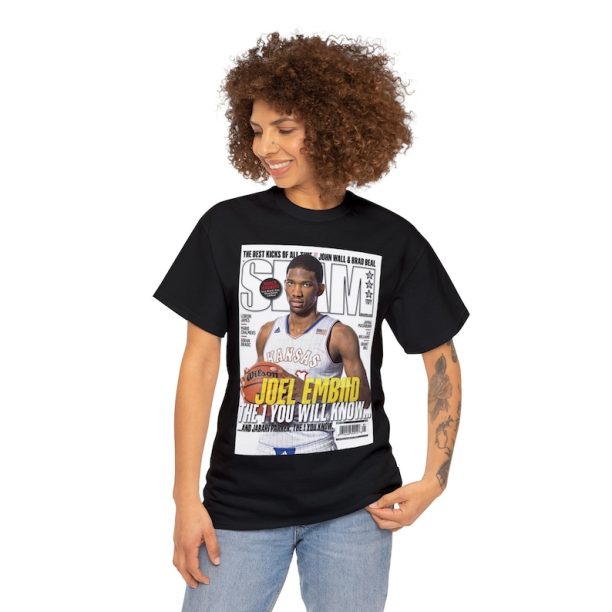 Joel Embiid Philadelphia 76ers NBA Slam Cover Tee Shirt