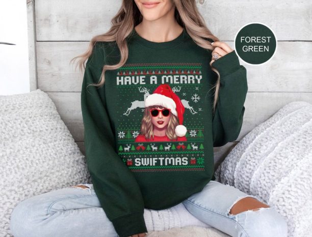 Have A Merry Swiftmas Sweatshirt, Taylor Swift Ugly Merry Christmas T-shirt, The Era Tour Christmas Shirt