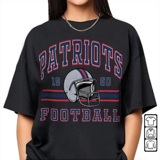 New England Patriots Sweatshirt Football, Comfort Colors Vintage 90s Football American Crewneck Shirt, Graphic Tee L1RP