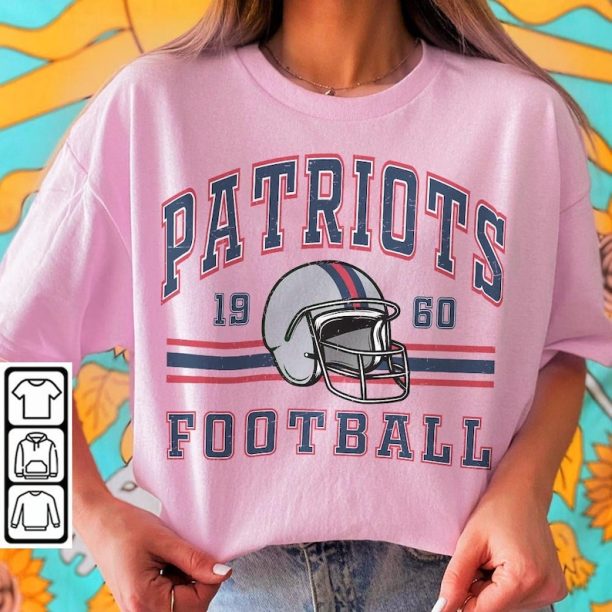 New England Patriots Sweatshirt Football, Comfort Colors Vintage 90s Football American Crewneck Shirt, Graphic Tee L1RP