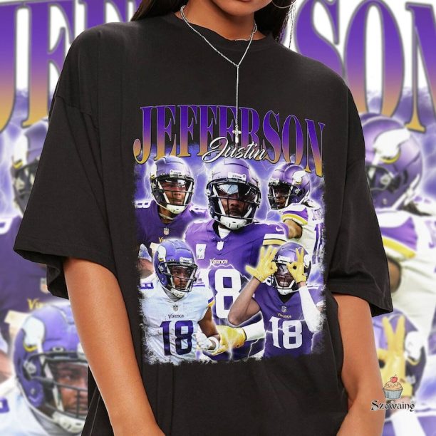 Justin Jefferson 90s Vintage Bootleg Style Football T-Shirt, Justin Jefferson Vintage Tee