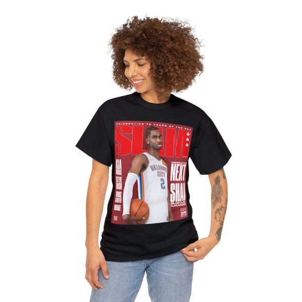 Shai SGA OKC Thunder NBA Slam Cover Tee Shirt