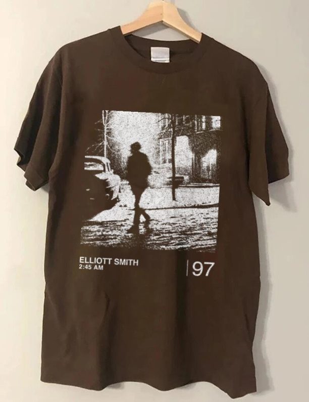 Elliott Smith / 2:45am / Minimalist Graphic Artwork Design aesthetic shirt, vintage Elliott Smith 90s rock band tee