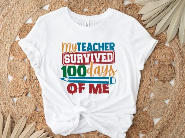 My Teacher Survived 100 Days Of Me Shirt, 100 Magical Days, 100 Days Of School, Teacher Life Shirt