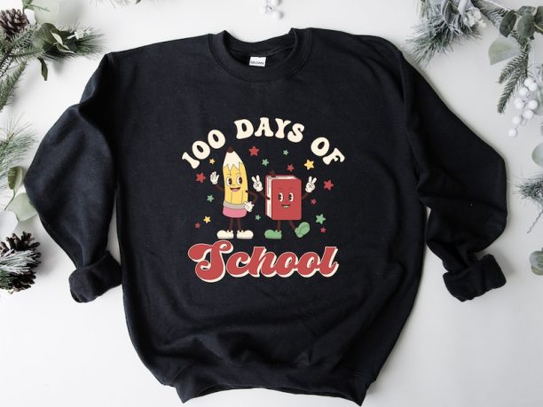 100 Days Of School Sweatshirt, 100th Day of School Crewneck, Teacher 100 Day of School Sweater