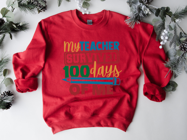 My Teacher Survived 100 Days Of Me Sweatshirt, 100 Magical Days, 100 Days Of School, Teacher Appreciation Shirt