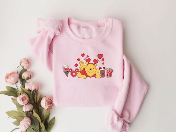 Winnie The Pooh Disney Valentines Sweatshirt, Funny Disney Winnie The Pooh Sweat, Mickey Head Valentines Day Tee, Coffee Lovers Sweat