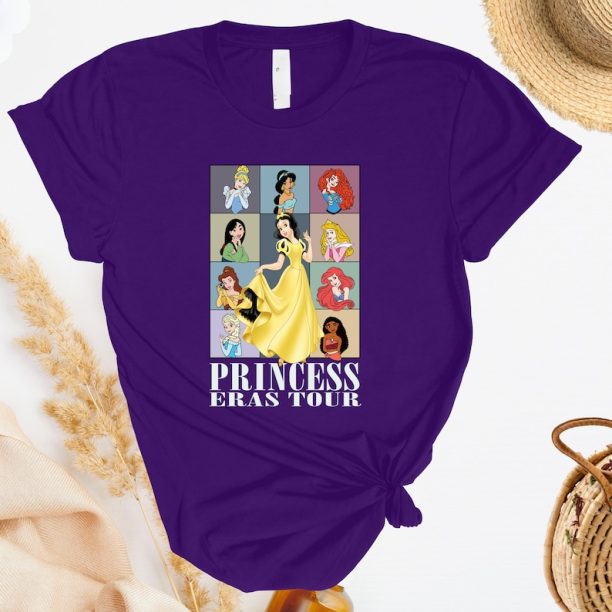 Princess Eras Tour Shirt, Disney Character Shirt, Disney Trip Shirt, Disney Belle, Cinderella, Jasmine, Rapunzel