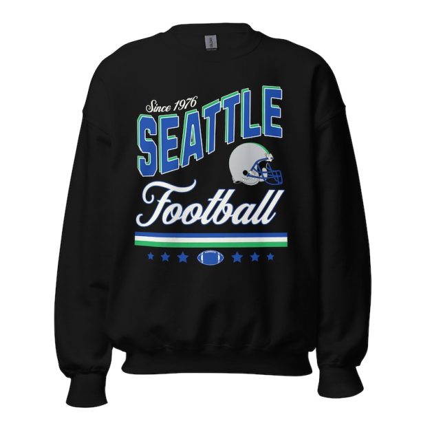 Seattle Football Retro Sweatshirt Seattle T-Shirt Gameday Apparel Seattle Sweater Seattle Shirt Gift Vintage 80s