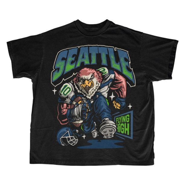 Seattle Football T Shirt | Seattle Graphic Bootleg T Shirt | Seattle Shirt | Seattle Fans