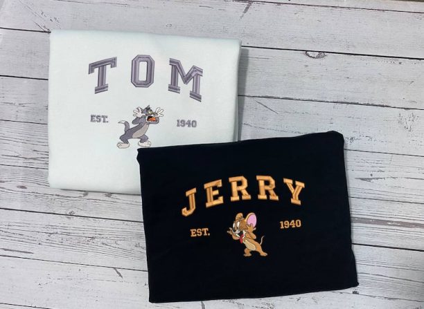 Tom and Jerry Embroidered Sweatshirt, Cartoon Embroidered Sweatshirts, Trending Crewneck, Vintage shirt