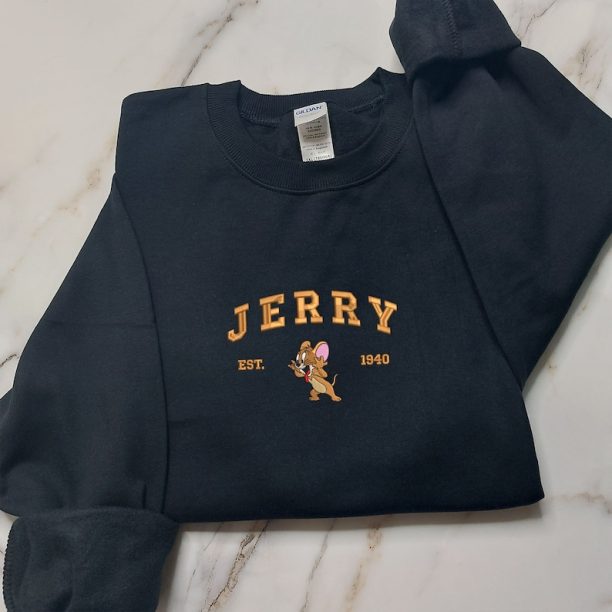 Tom and Jerry Embroidered Sweatshirt, Cartoon Embroidered Sweatshirts, Trending Crewneck, Vintage shirt