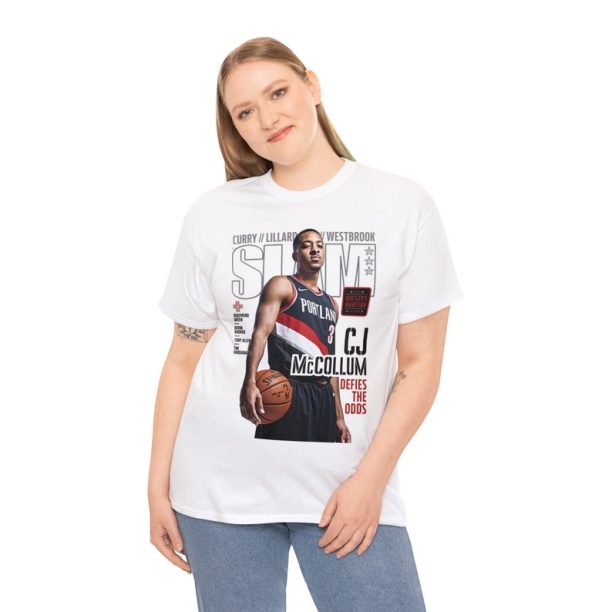 CJ McCollum Portland Trailblazers NBA Slam Cover Tee Shirt