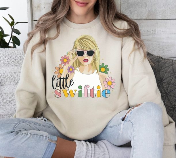 Little Swiftie Sweatshirt,Swiftie Gift,Flower Taylor Girls Shirt,Taylor Swift Shirt,First Concert Outfits