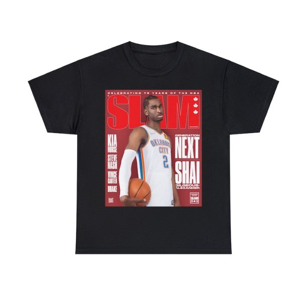 Shai SGA OKC Thunder NBA Slam Cover Tee Shirt