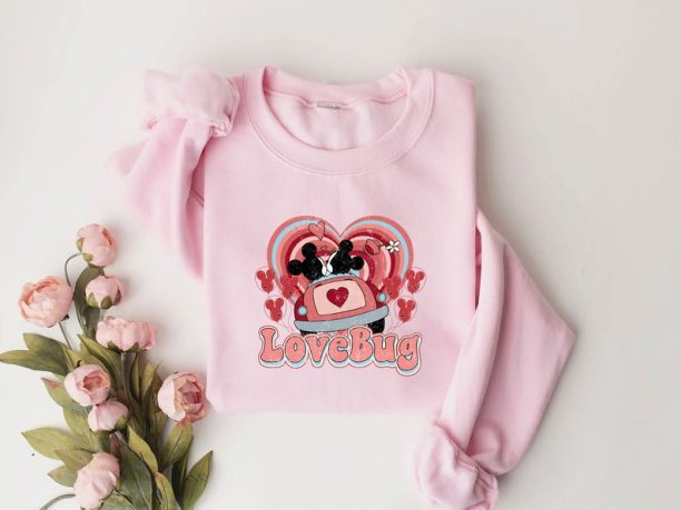 Love Bug Shirt, Mickey And Minnie Shirt, Vintage Car Sweatshirt, Classic Car Shirt, Vintage Car Lover, Valentines Shirt, Valentines Day Gift