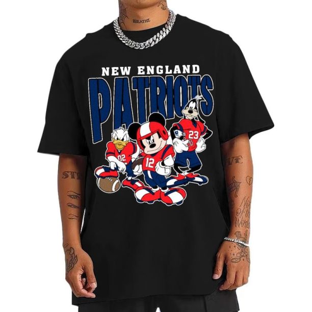 Vintage New England Football Mickey Donald Duck and Goofy Shirt , Football Shirt , Gift For Fans , Christmas Shirt