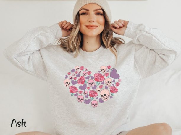 Valentine Love Sweatshirt Valentine Skeleton Sweatshirt Spooky Valentine Day Shirt Valentine Love Shirt Cute Valentine Tshirt Galentines Day