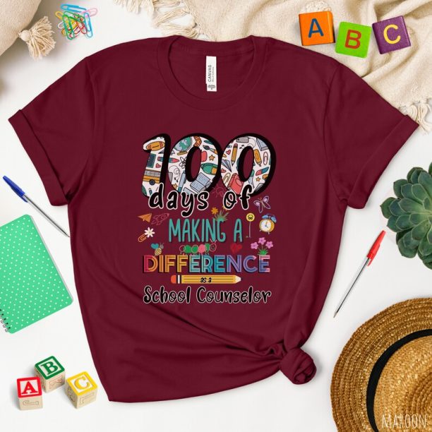 100th Days Of School Shirt,school counselor 100 Days Shirt,100 days of school,counselor 100th day gift,counselor shirt