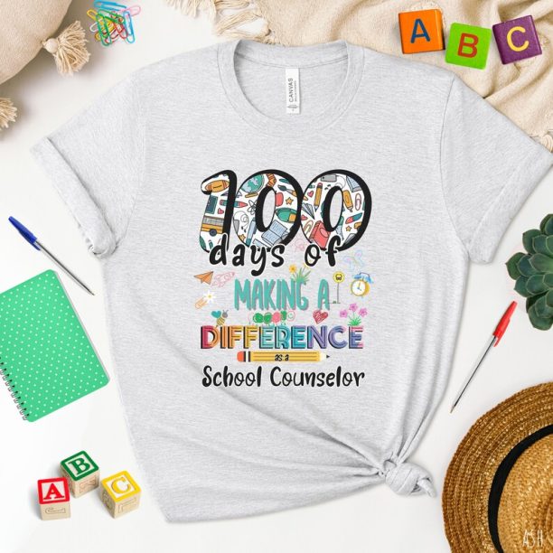 100th Days Of School Shirt,school counselor 100 Days Shirt,100 days of school,counselor 100th day gift,counselor shirt