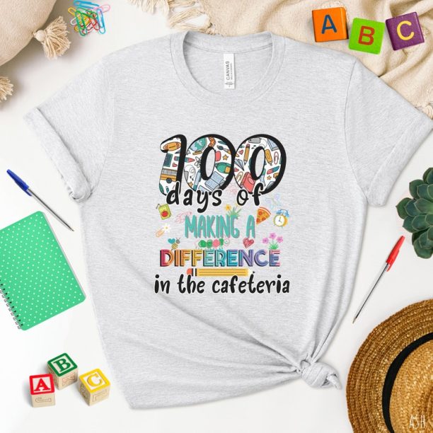 100th Day Of School Shirt,School cafeteria 100 Days Shirt,100 days of school,cafeteria 100th day gift