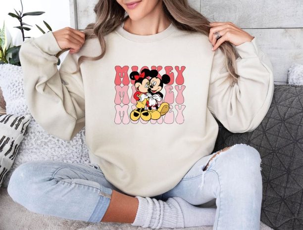 Mickey Valentines Shirt, Minnie Love Shirt, Disney Love Sweatshirt, Minnie Mickey T-Shirt, Cute Mickey Minnie, Cute Couple Shirt, Gift Tee