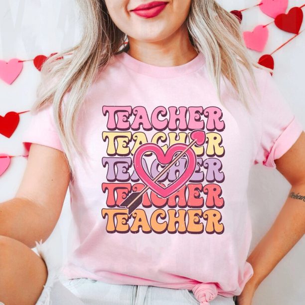 Teacher Valentine's Day Shirt, Love Valentine Teacher Shirt, Happy Valentine's Day Tee, Valentines Day Gift For Teacher