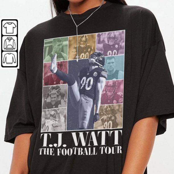 T.J. Watt Pittsburgh Football Merch Shirt, Steelers Vintage 90s Bootleg Sweatshirts