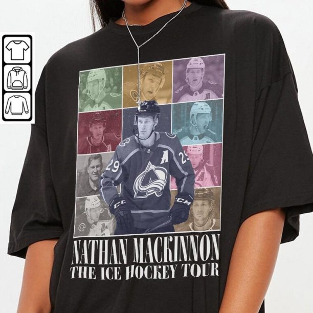 Nathan MacKinnon Colorado Ice Hockey Merch Shirt, Avalanche Vintage 90s Bootleg Sweatshirts