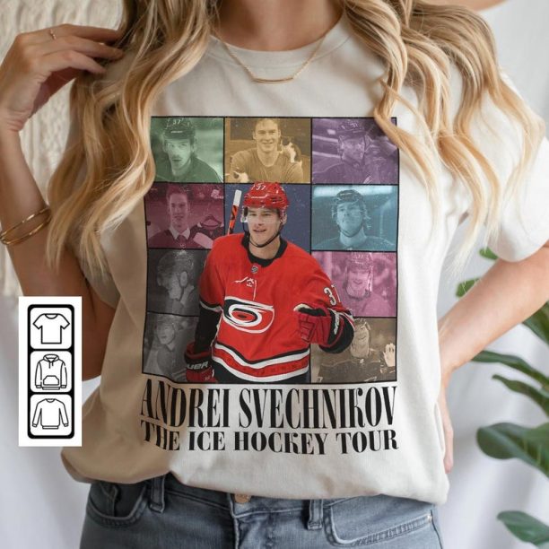 Andrei Svechnikov Carolina Ice Hockey Merch Shirt, Hurricanes Vintage 90s Bootleg Sweatshirts