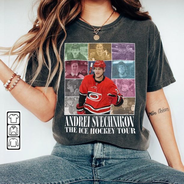 Andrei Svechnikov Carolina Ice Hockey Merch Shirt, Hurricanes Vintage 90s Bootleg Sweatshirts