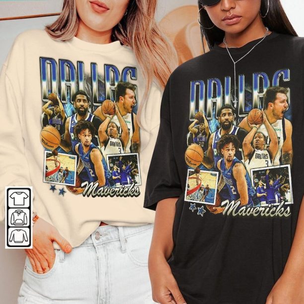 Vintage Dallas Luka Dončić Kyrie Irving Basketball, Mavericks Basketball Shirt Christmas Gift