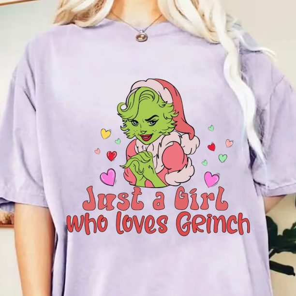 Just a Girl Who Loves Grinch's Valentine Png, Pink Grinchmas Christmas Png, Happy Valentine Png, Love Heart Png