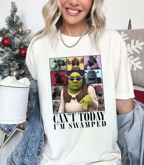 Shrek Meme Funny Shirt Can't Today I'm Swamped Eras Tour Shirt, Shrek and Fiona Shirts