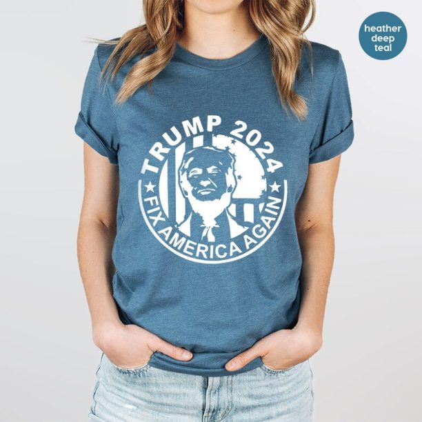 Fix America Again Trump 2024 Shirt, Trump T-Shirt, Donald Trump 2024 Shirt, American Graphic Tees, Trump President 2024