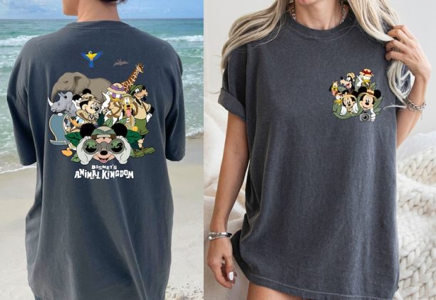 Comfort Colors® Mickey and Friends Safari Shirt, Two-sided Disney Animal Kingdom Shirt, Disney Family Safari Trip Shirt