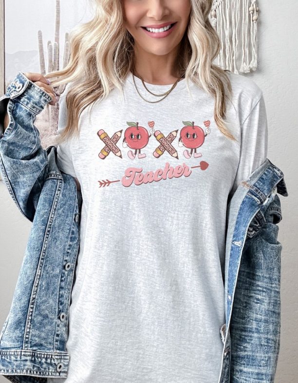 Valentine's Shirt - Love Heart Shirt Teacher Valentine Day Shirt Mom Valentines Valentine Teacher Shirt Gifted Teacher Gift Xoxo Teacher