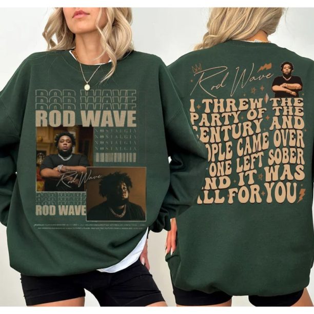 Retro Rod Wave Lyrics 2 side Sweatshirt, Rod Wave Nostalgia Tour Sweatshirt, Rod Tracklist Sweatshirt