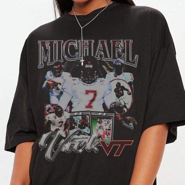 Vintage 90s Graphic Style Michael Vick T-Shirt, Michael Vick Tee, Retro Michael Vick Oversized T-Shirt, Football T-Shirt