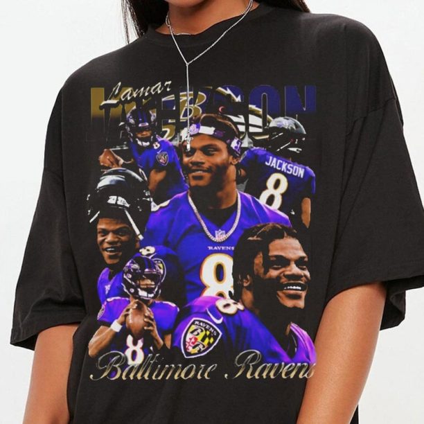 Vintage 90s Graphic Style Lamar Jackson T-Shirt, Lamar Jackson shirt, Vintage Oversized Sport Tee