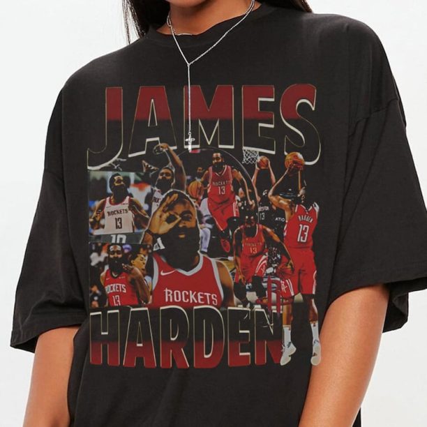 Vintage 90s Basketball Bootleg Style T-Shirt, James Harden Graphic T-Shirt, James Harden Shirt, Retro Basketball Shirt