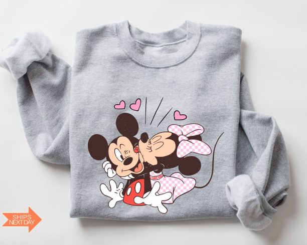 Vintage Mickey and Minnie Sweatshirt, Disney Valentines Day Sweatshirt, Disney Valentine's Day Shirt