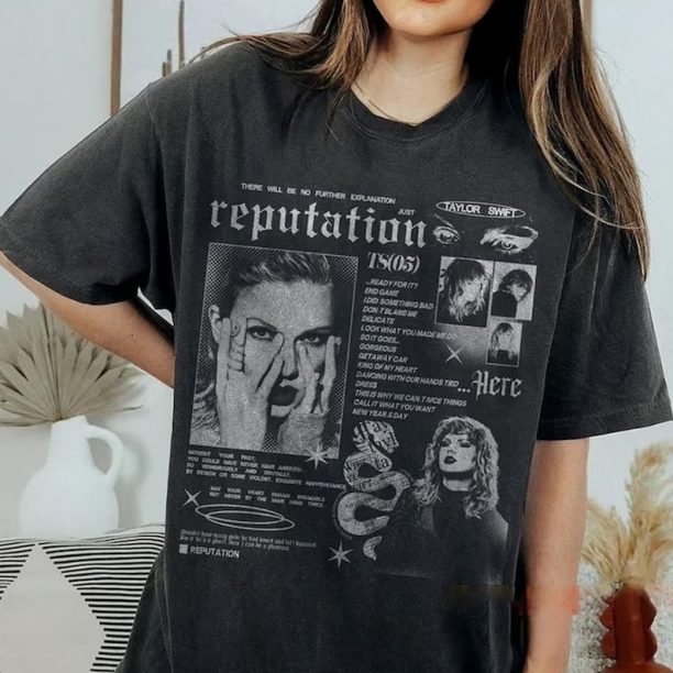 Vintage Reputation T-Shirt, The Eras Tour Shirt, Reputation Shirt, Eras Tour Tee, Reputation Track List Shirt