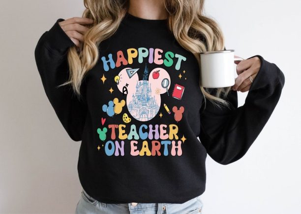 Happiest Teacher On Earth Sweatshirt,Disney Teacher Shirt,Mickey Shirt,Minnie Shirt,Teacher Week Shirt