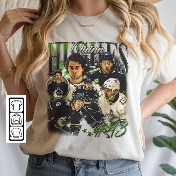 Quinn Hughes Vancouver Ice Hockey Shirt, Canucks Ice Hockey Shirt Christmas Gift