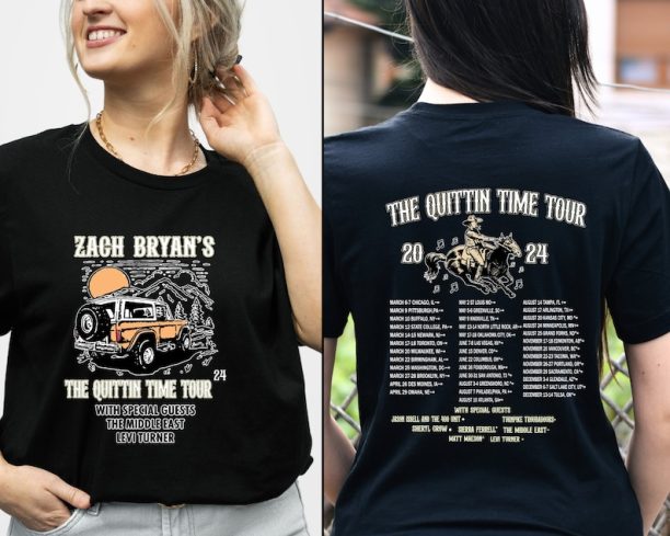 Zach Bryan The Quittin Time 2024 Tour Shirt, Country Music Singer, American Heartbreak Sweatshirt, Western Cowboy Tee