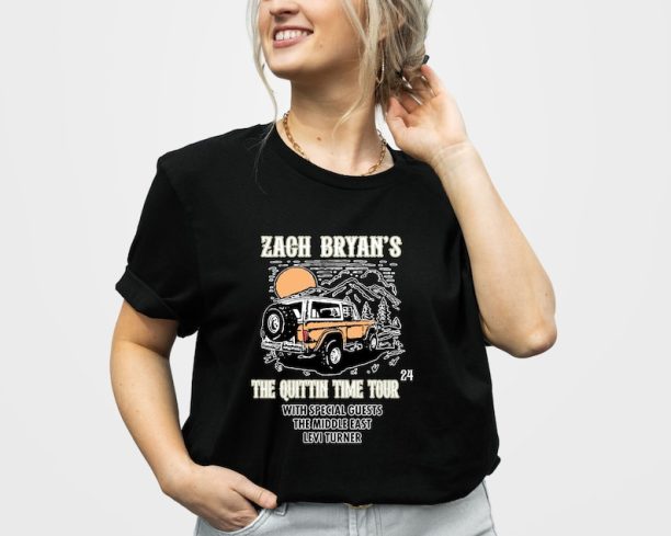 Zach Bryan The Quittin Time 2024 Tour Shirt, Country Music Singer, American Heartbreak Sweatshirt, Western Cowboy Tee